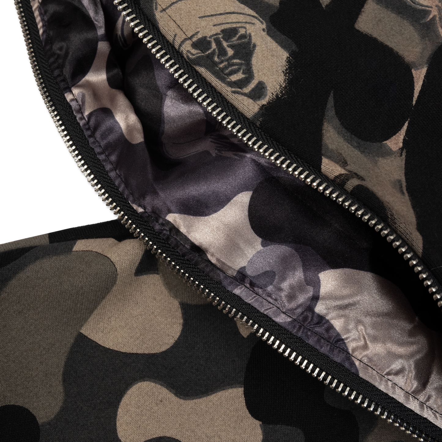 Camo Full Zip Hoodie (Stone)